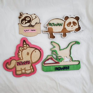 Personalized Kids’ Name Signs in Fun Shapes — Dinosaur, Panda, Unicorn, Sloth, & More
