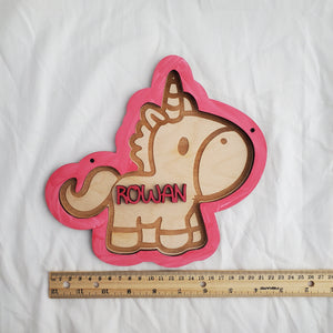 Personalized Kids’ Name Signs in Fun Shapes — Dinosaur, Panda, Unicorn, Sloth, & More