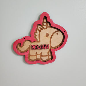 Personalized Kids’ Name Signs in Fun Shapes — Dinosaur, Panda, Unicorn, Sloth, & More