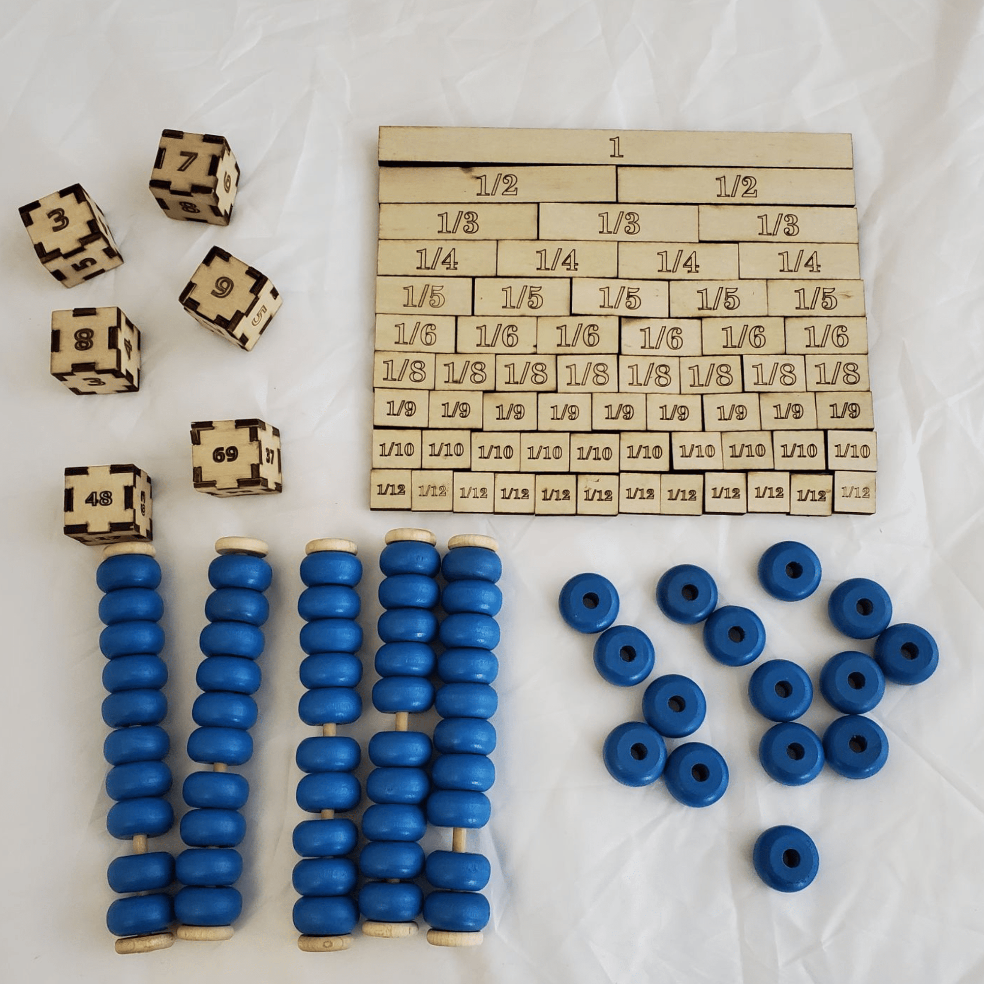 Toy Maker of Lunenburg Dice Sets & Games Full Set Math Counting and Fraction Learning Tools