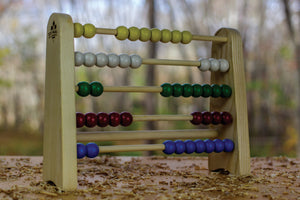 Abacus with nine beads and four colours.