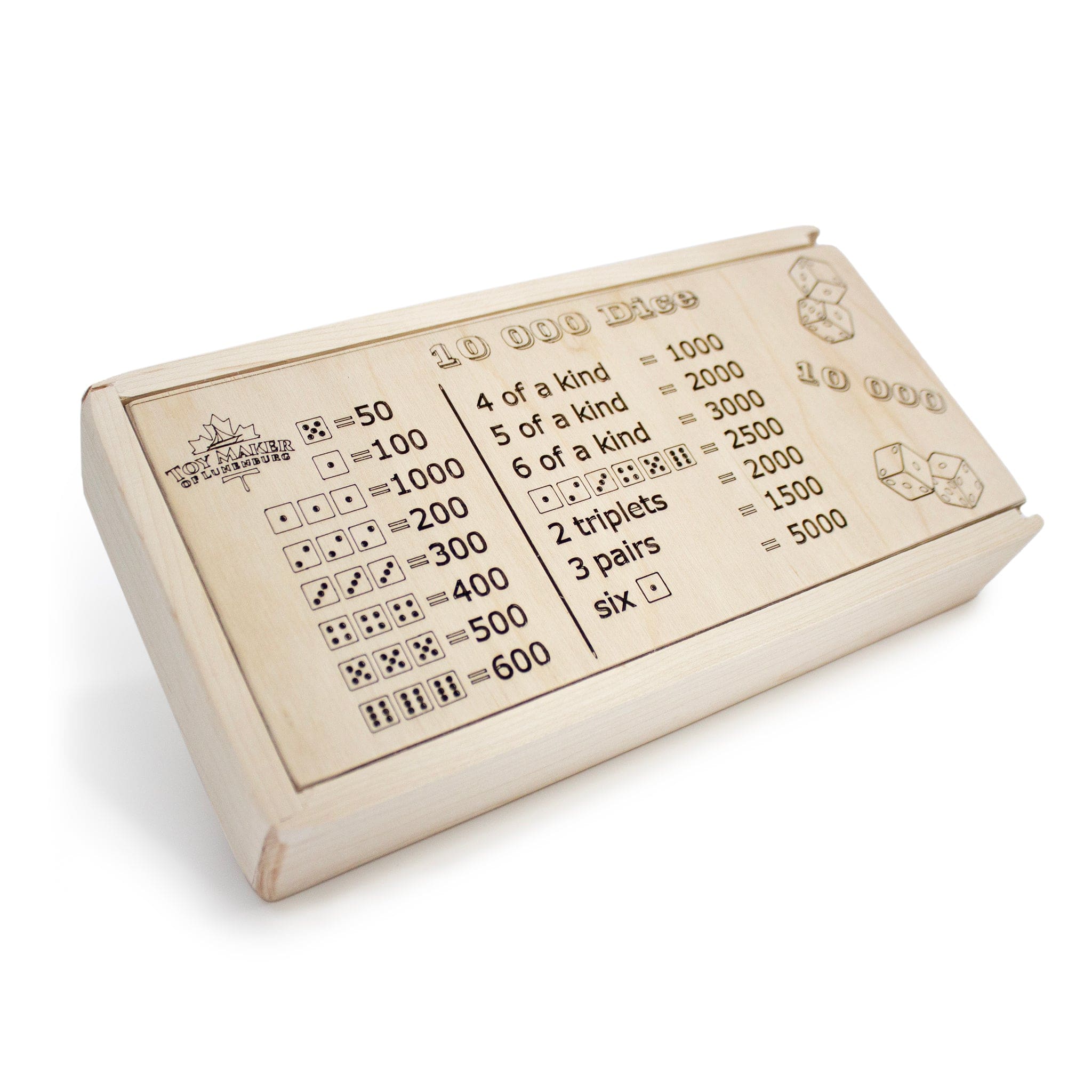 Toy Maker of Lunenburg Game 10,000 Dice Game with Tray Box