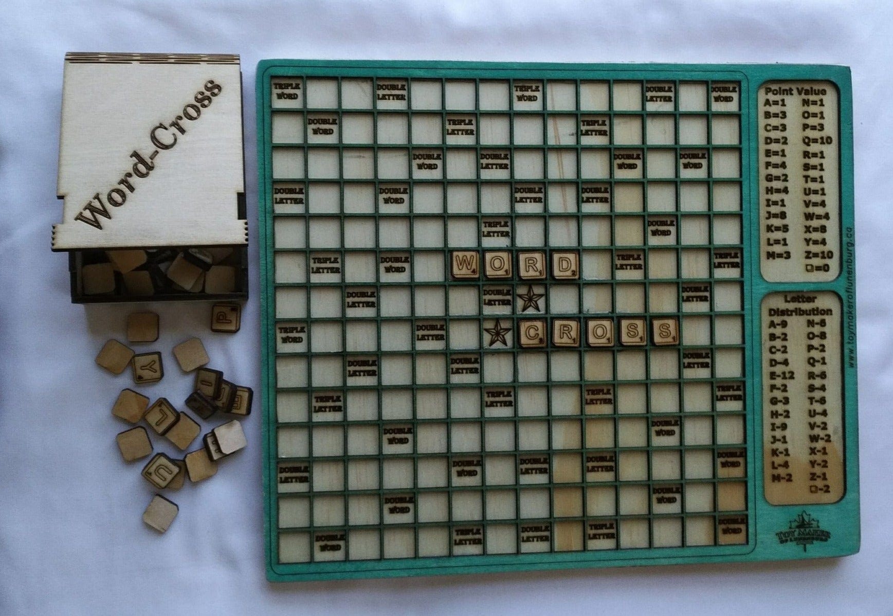 Word-Cross game made from plywood