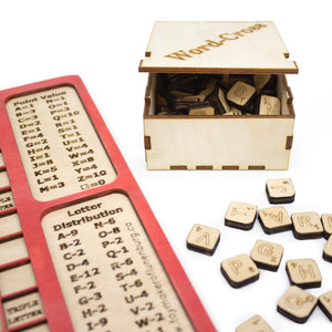 Toy Maker of Lunenburg Game Word-Cross Game with Letter Tiles Made from Plywood