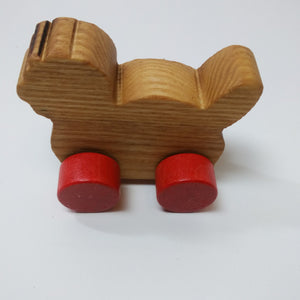 Wooden cat with wheels