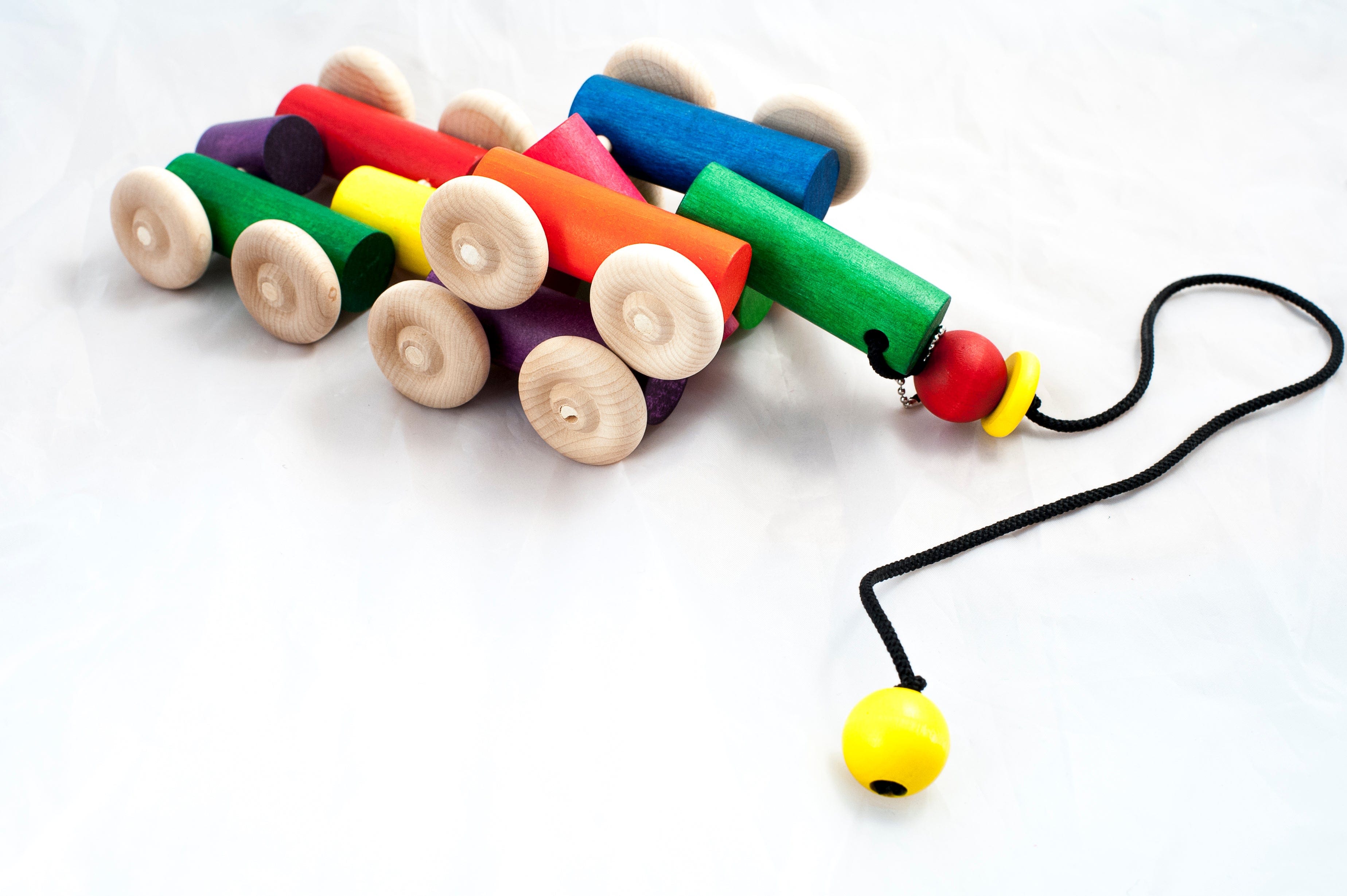 Wooden hand made pull toy
