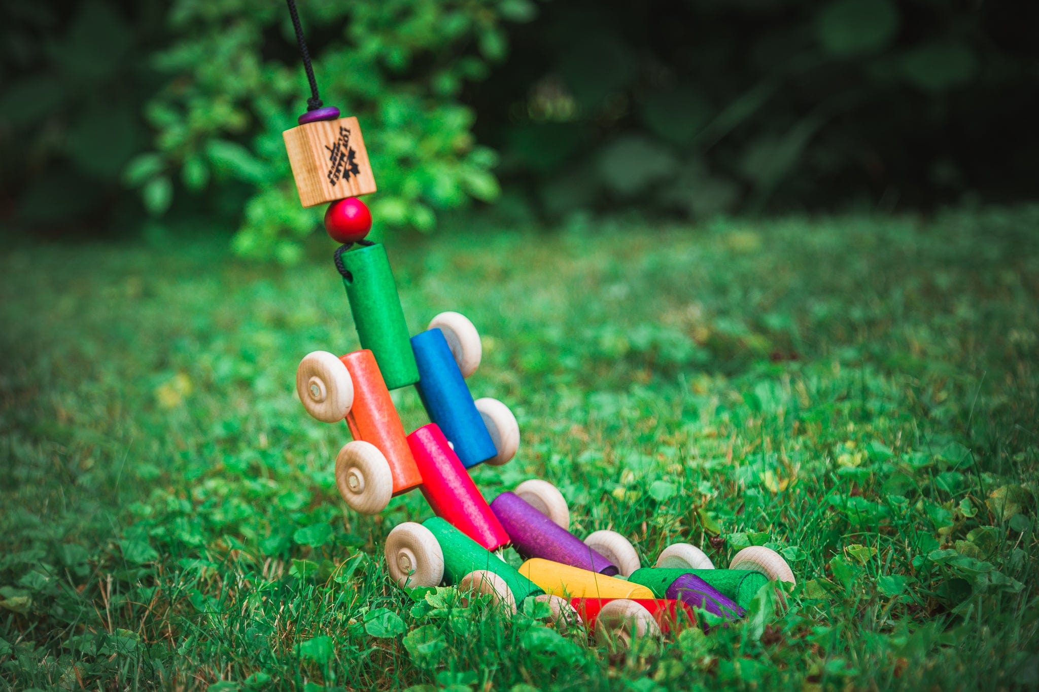 Wooden hand made pull toy