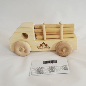 Toy Maker of Lunenburg Push/Pull Toy Handcrafted Wooden Truck with Logs