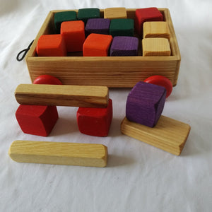 Pull along wagon with blocks