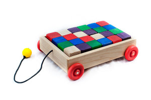 Pull along wagon with blocks