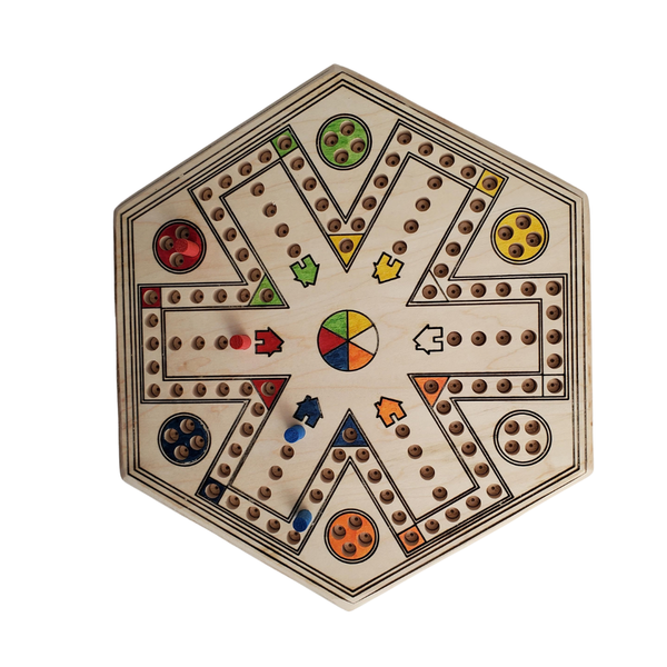 Wooden Aggravation Board Game for Family Game Night – 2–6 Players