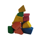 Colorful geometric wooden blocks on a white background 4