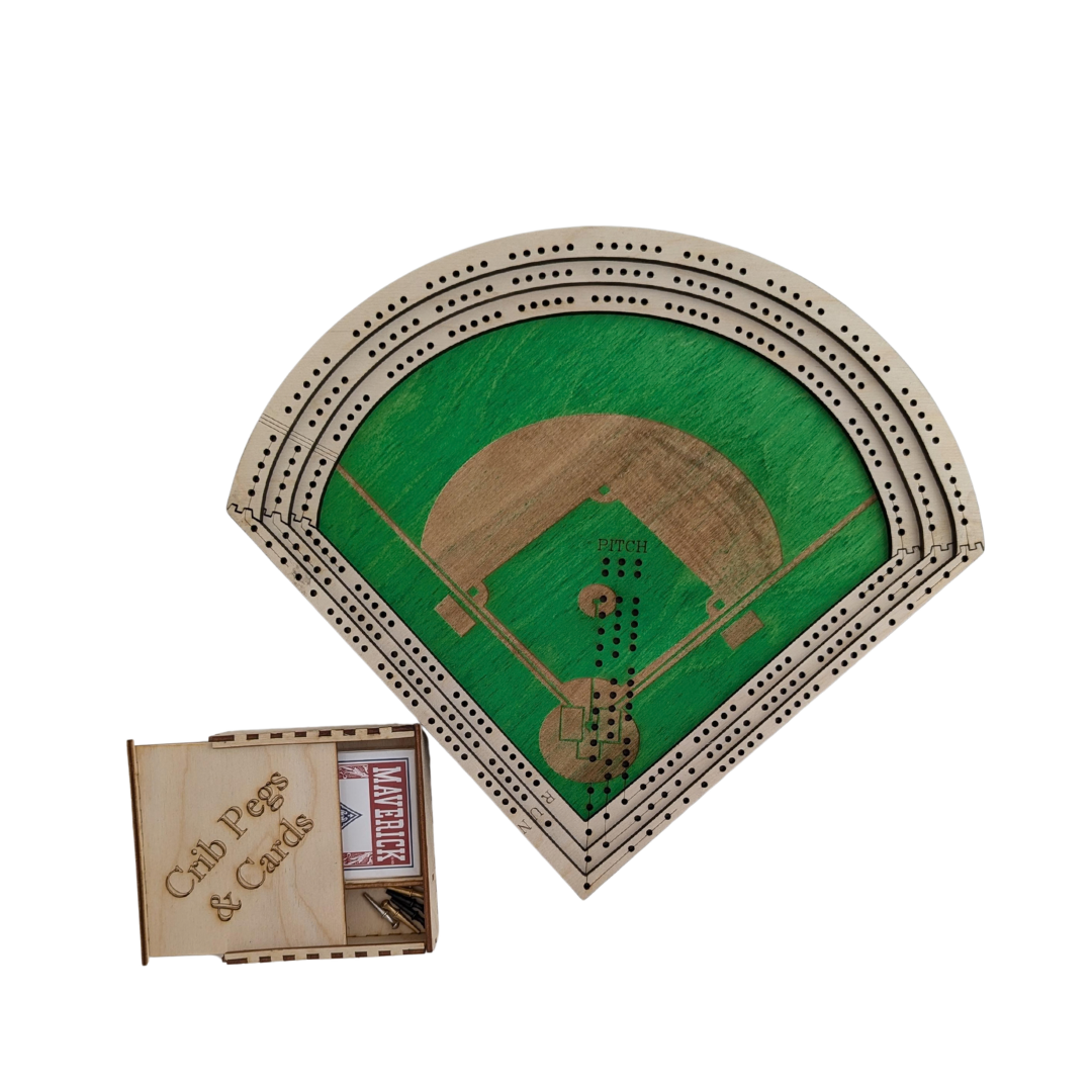 Sports Cribbage Board for Game Night – Hockey or Baseball