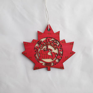 Canada Map Maple Leaf Ornament