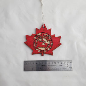 Canada Map Maple Leaf Ornament