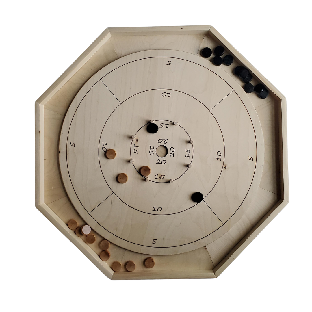 Crokinole Board Game for Family Game Night – 3 Games in 1