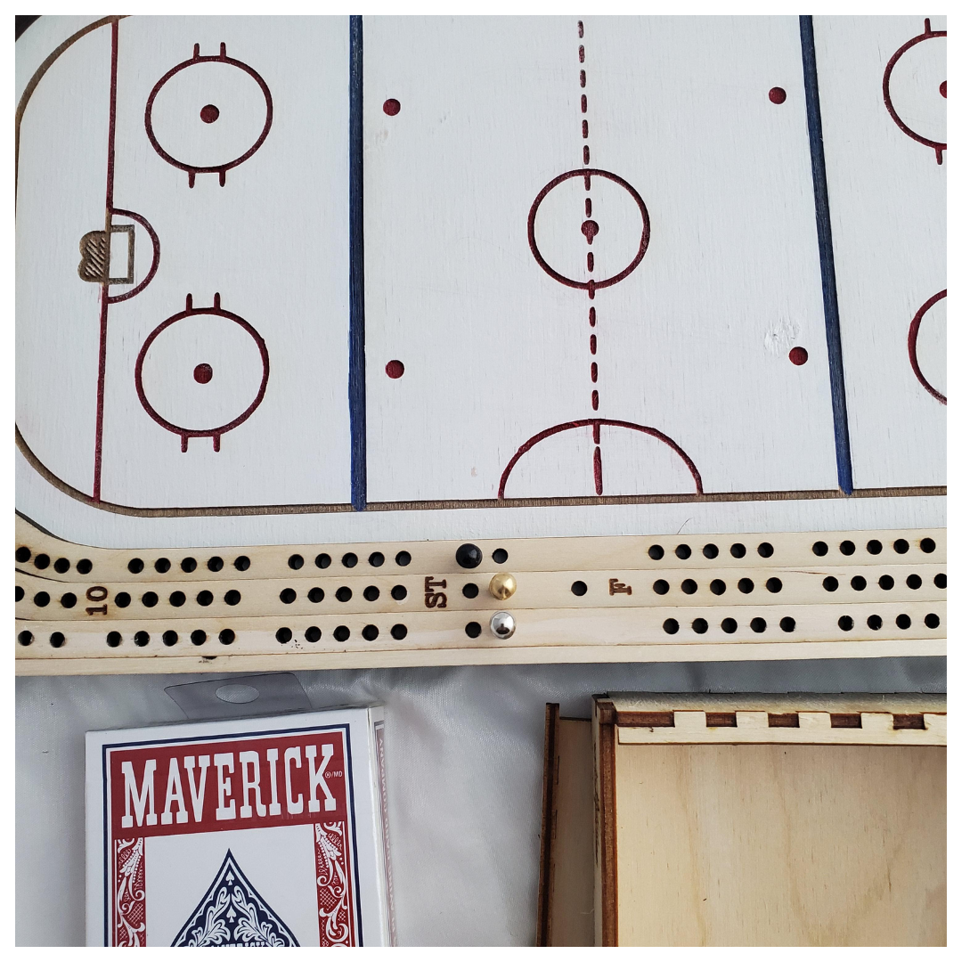 Sports Cribbage Board for Game Night – Hockey or Baseball