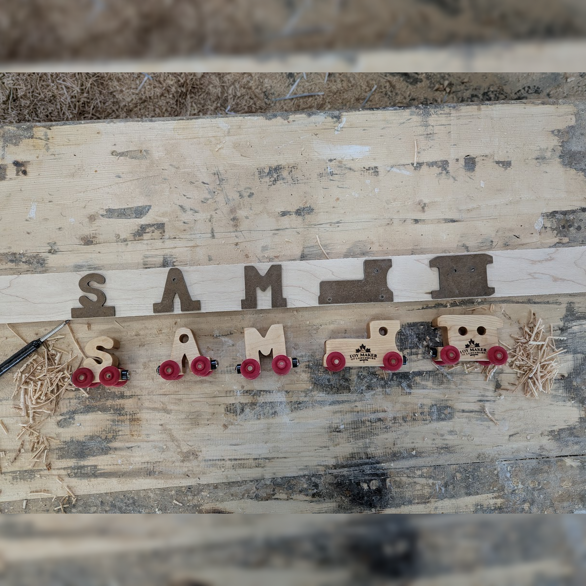 Personalized Wooden Name Train