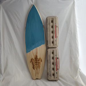 Engraved Wooden Surfboard Wall Decor – Turtle Design