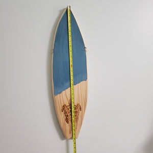 Engraved Wooden Surfboard Wall Decor – Turtle Design