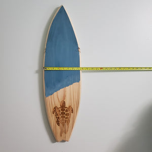 Engraved Wooden Surfboard Wall Decor – Turtle Design