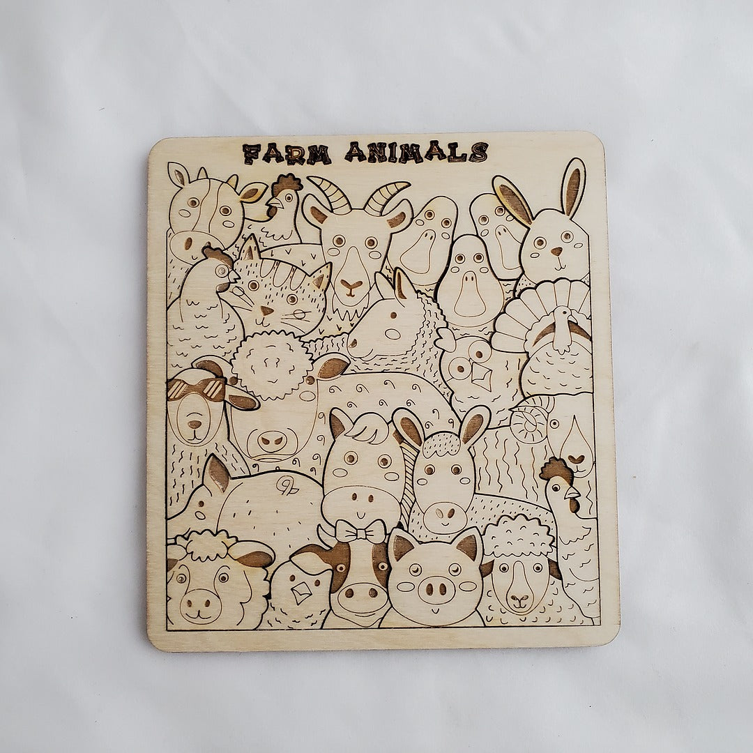 Wooden Animal Jigsaw Puzzles for Screen-Free Fun – 4 Designs