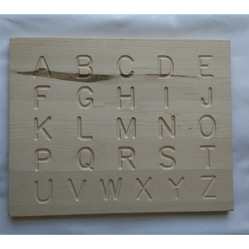 Wooden Alphabet Tracing Board for writing skills - Toy Maker of Lunenburg