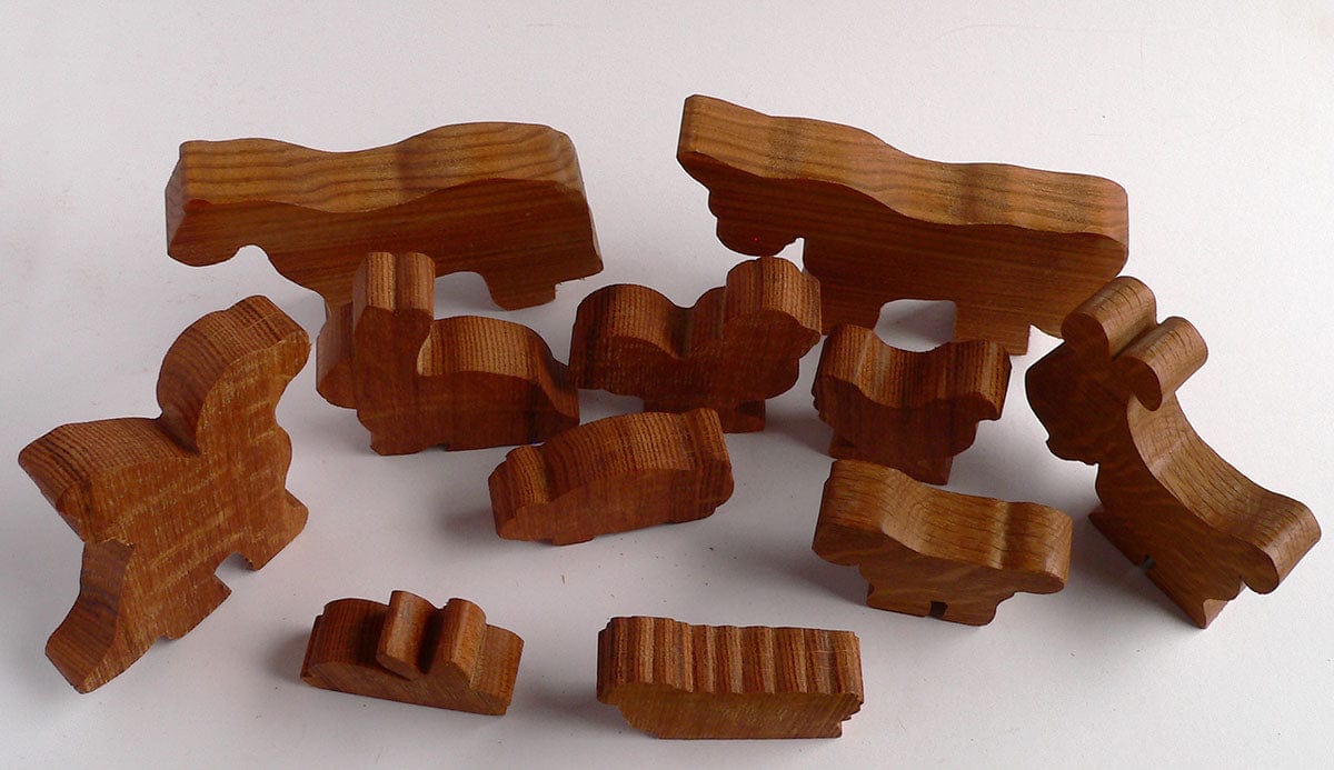 Toy Maker of Lunenburg Child care Products Wooden Farm Animals Set