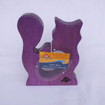 Toy Maker of Lunenburg Children's Piggy Bank Cat / Purple Wooden Piggy Bank 12