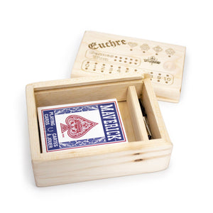 Toy Maker of Lunenburg Game Euchre Trick-Taking Card Game Box for 4 Players Made from Maple Wood