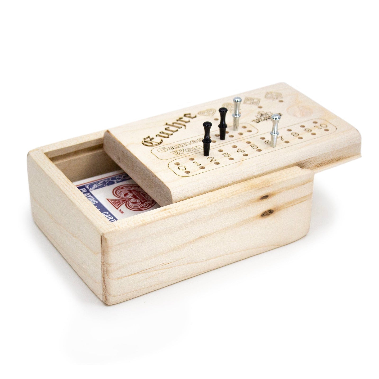 Toy Maker of Lunenburg Game Euchre Trick-Taking Card Game Box for 4 Players Made from Maple Wood