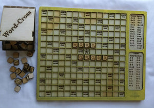 Word-Cross game made from plywood