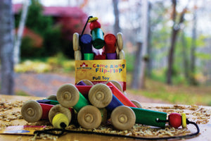 Wooden hand made pull toy 