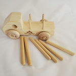 Toy Maker of Lunenburg Push/Pull Toy Handcrafted Wooden Truck with Logs 5