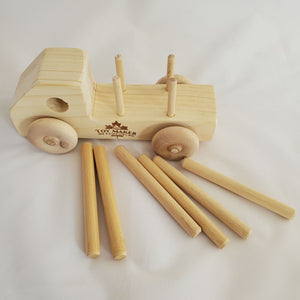 Toy Maker of Lunenburg Push/Pull Toy Handcrafted Wooden Truck with Logs