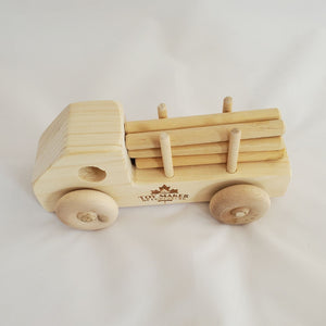 Toy Maker of Lunenburg Push/Pull Toy Handcrafted Wooden Truck with Logs