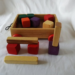 Toy Maker of Lunenburg Push/Pull Toy Pull-Along Wagon with Blocks