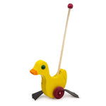 Toy Maker of Lunenburg Push Toy Yellow Duck with Flapping Feet Wooden Push Toy 1